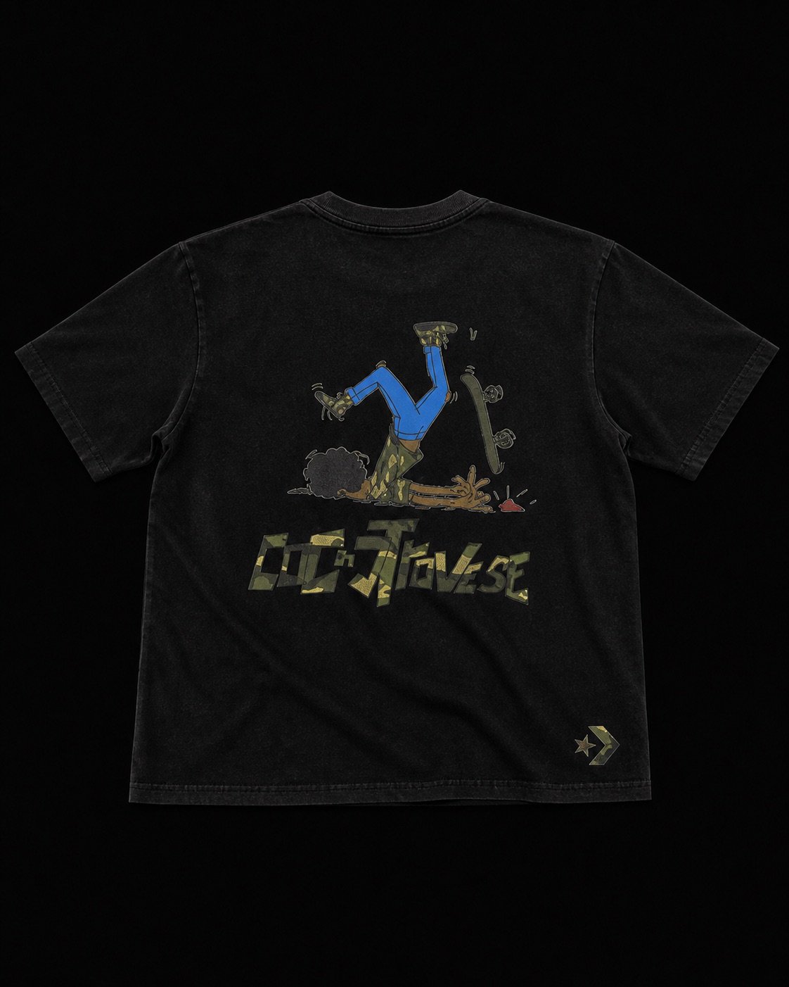 T-Shirt "Controverse" Édition Skate & Fall — Noir