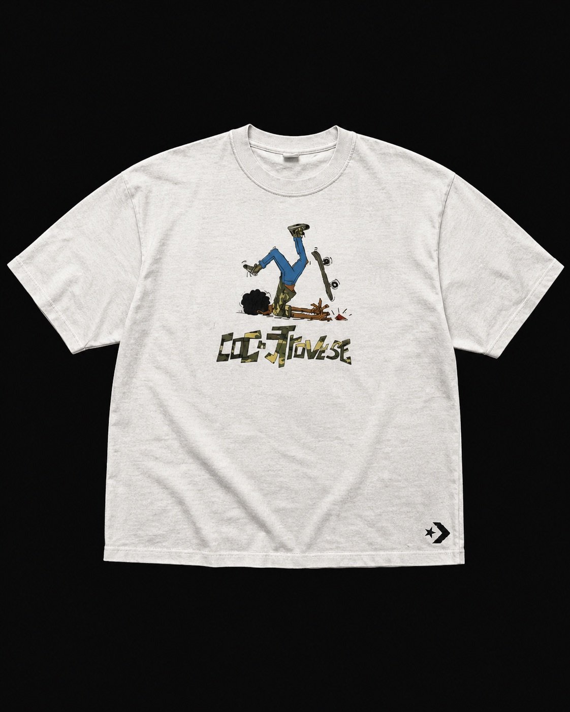 T-Shirt "Controverse" Édition Skate & Fall — Blanc